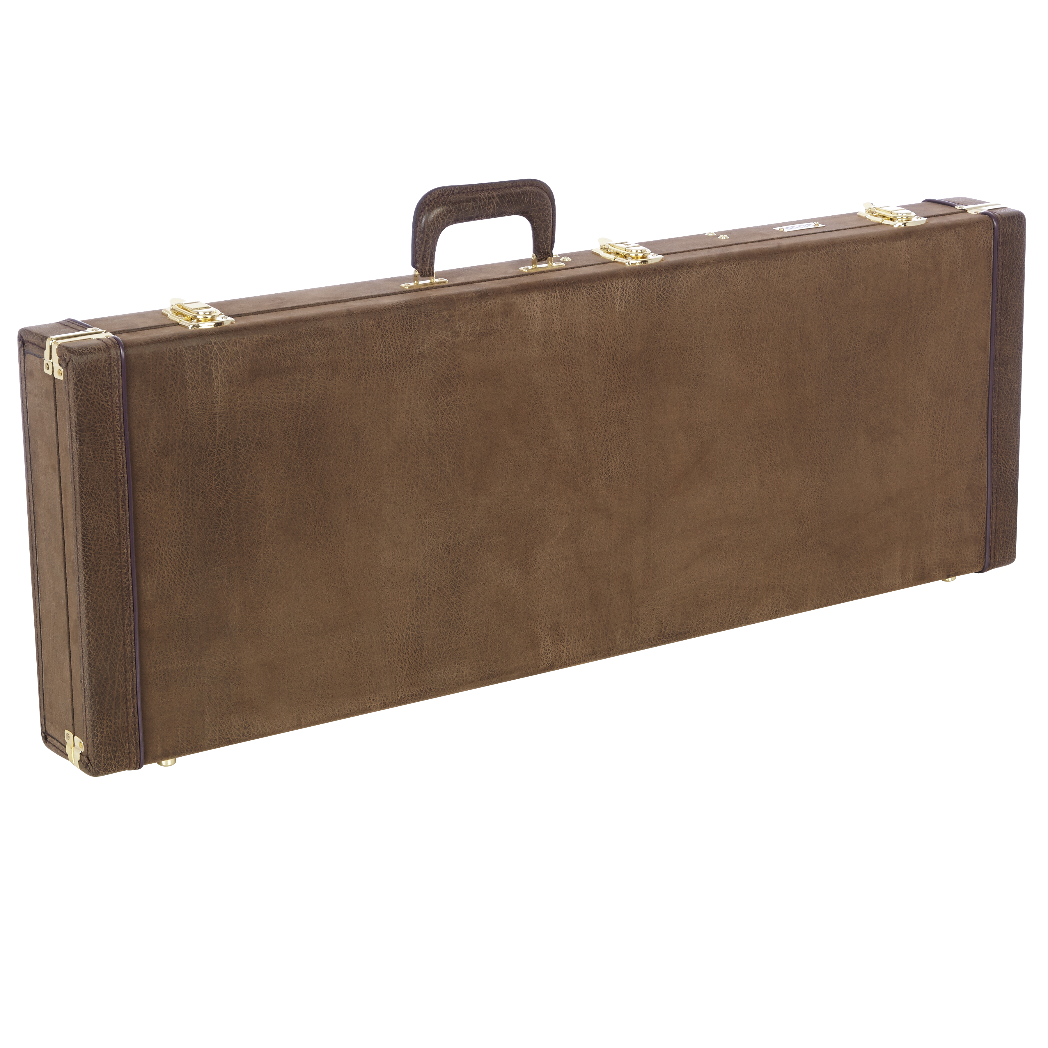 Electric Guitar Deluxe Wood Case, Vintage Brown