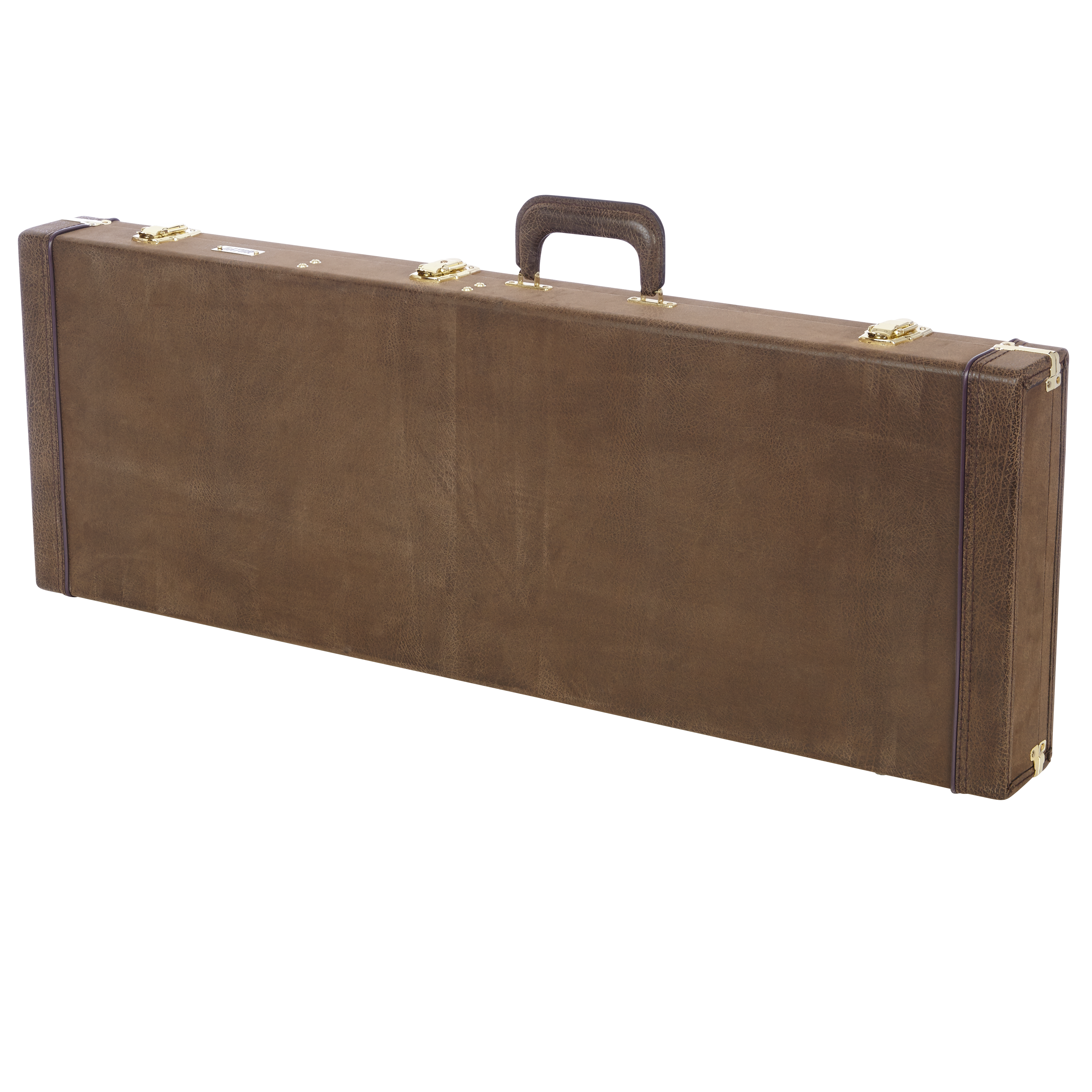 Electric Guitar Deluxe Wood Case, Vintage Brown