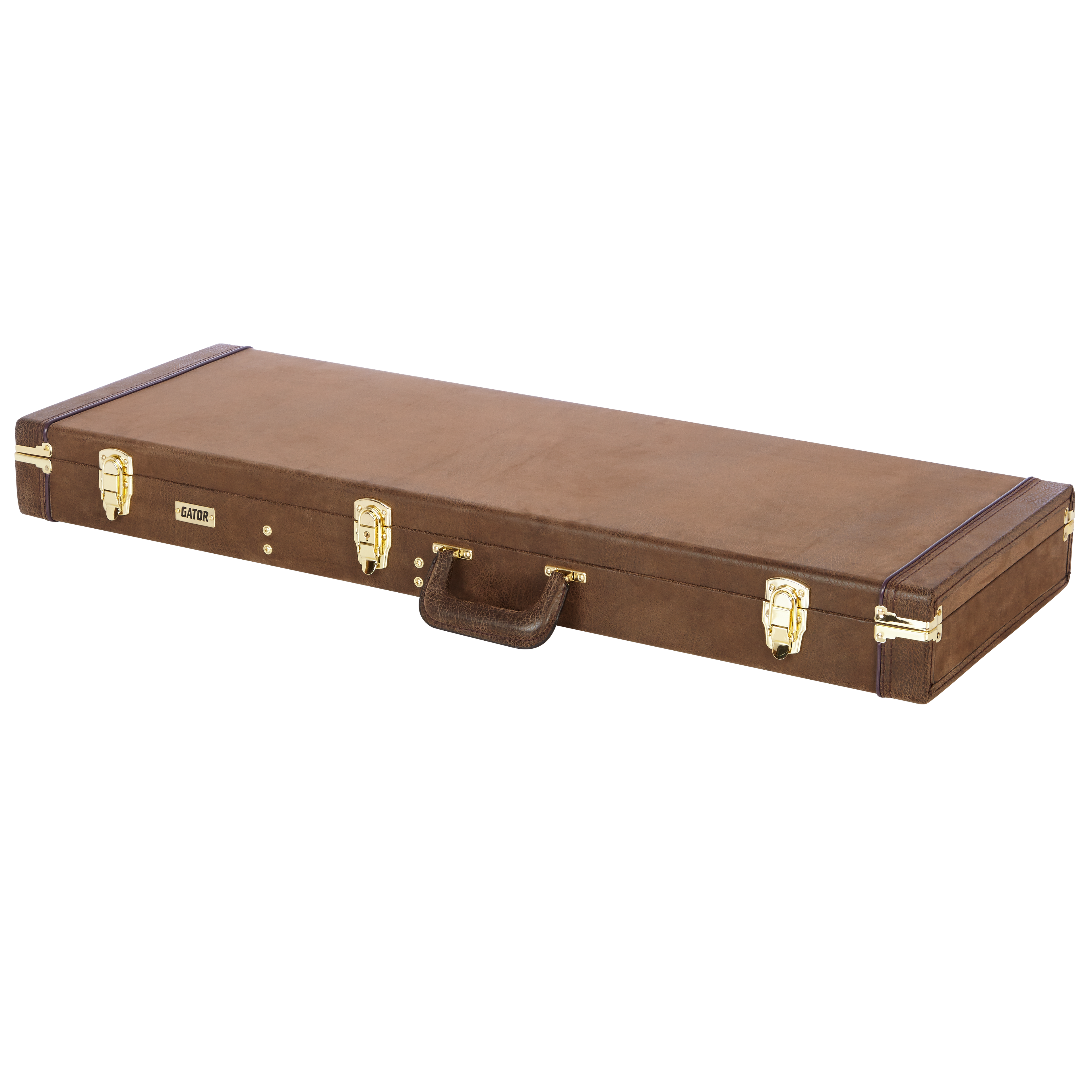 Electric Guitar Deluxe Wood Case, Vintage Brown