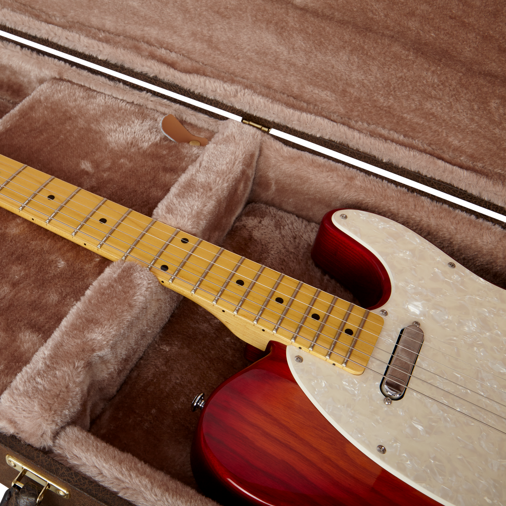 Electric Guitar Deluxe Wood Case, Vintage Brown