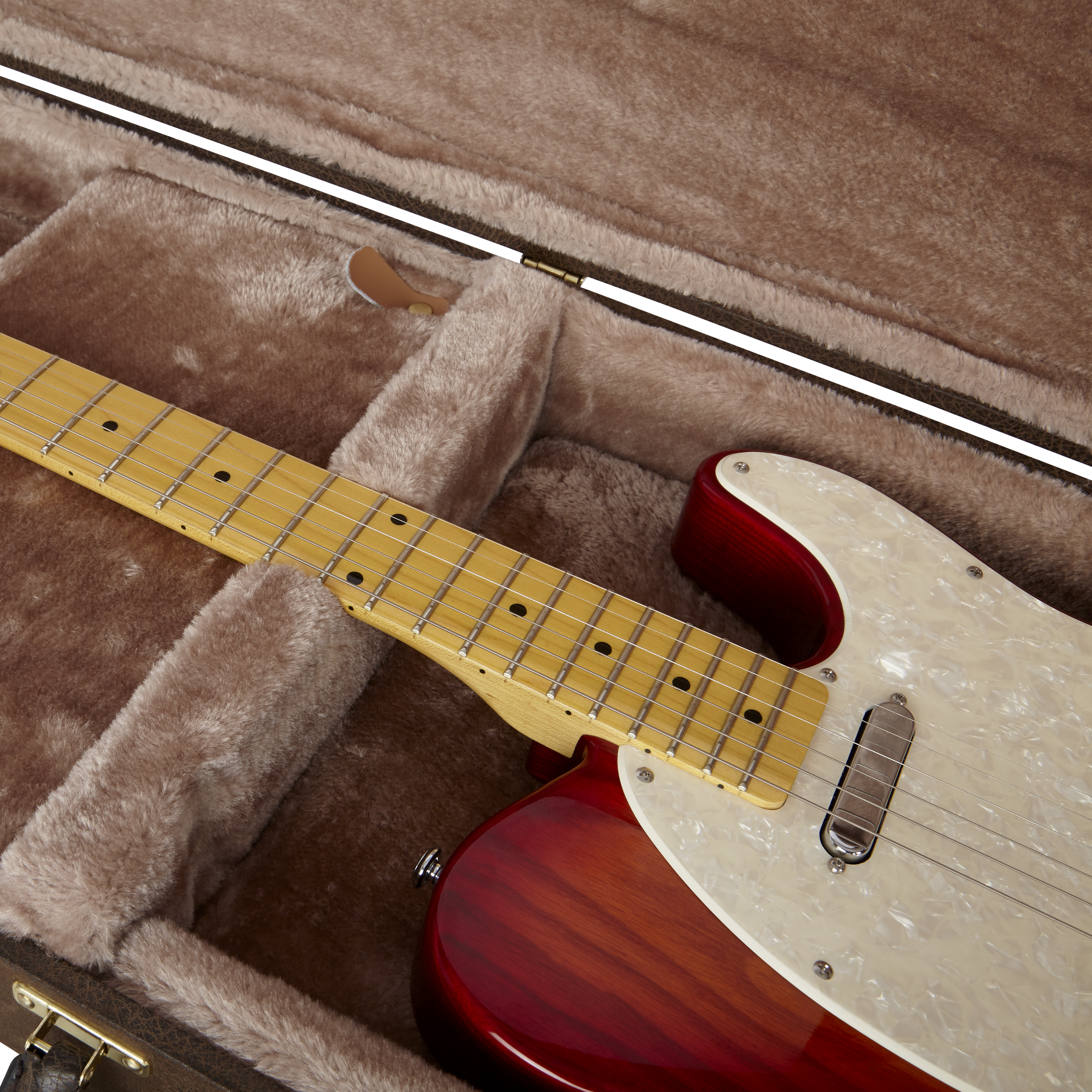 Electric Guitar Deluxe Wood Case, Vintage Brown