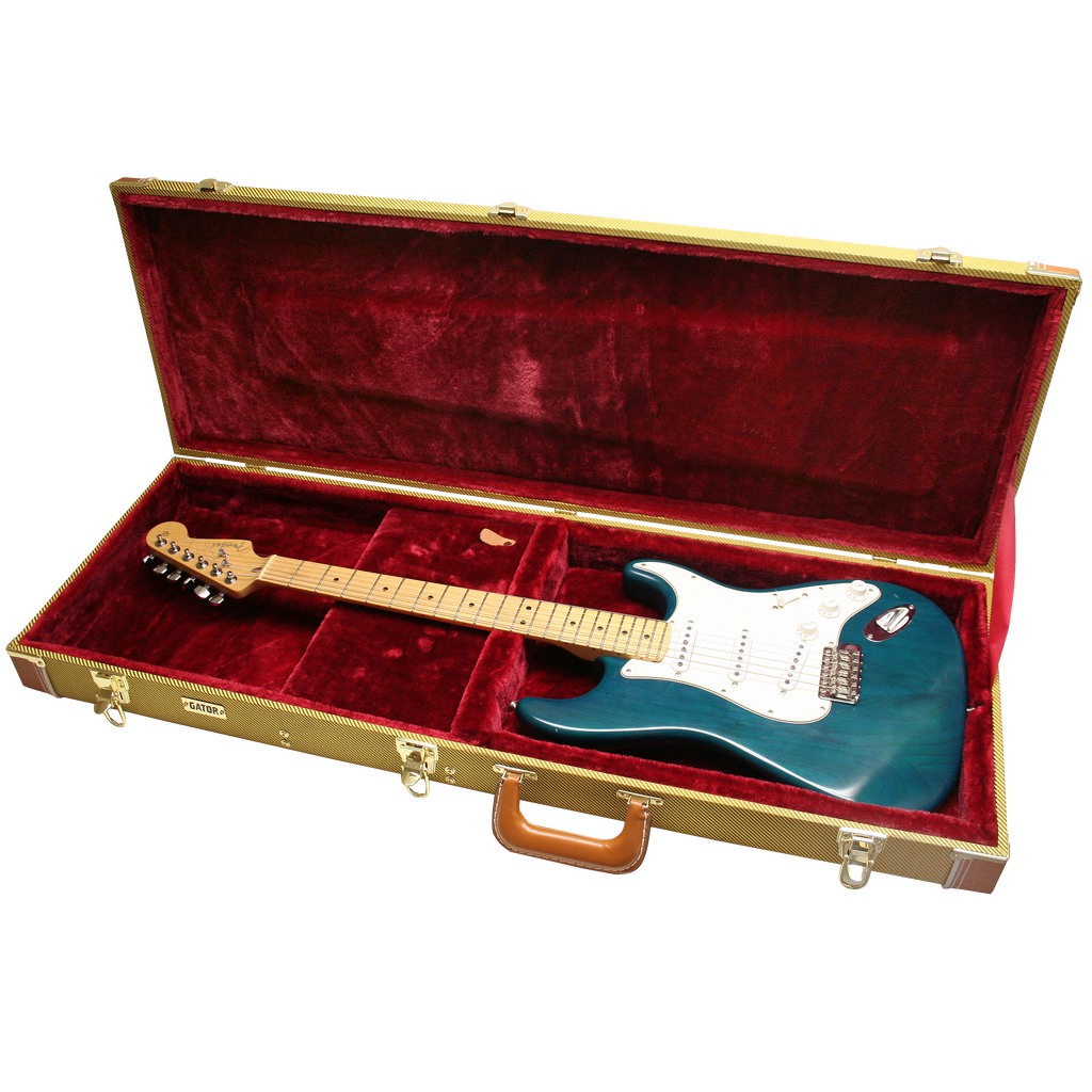 Electric Guitar Deluxe Wood Case, Tweed
