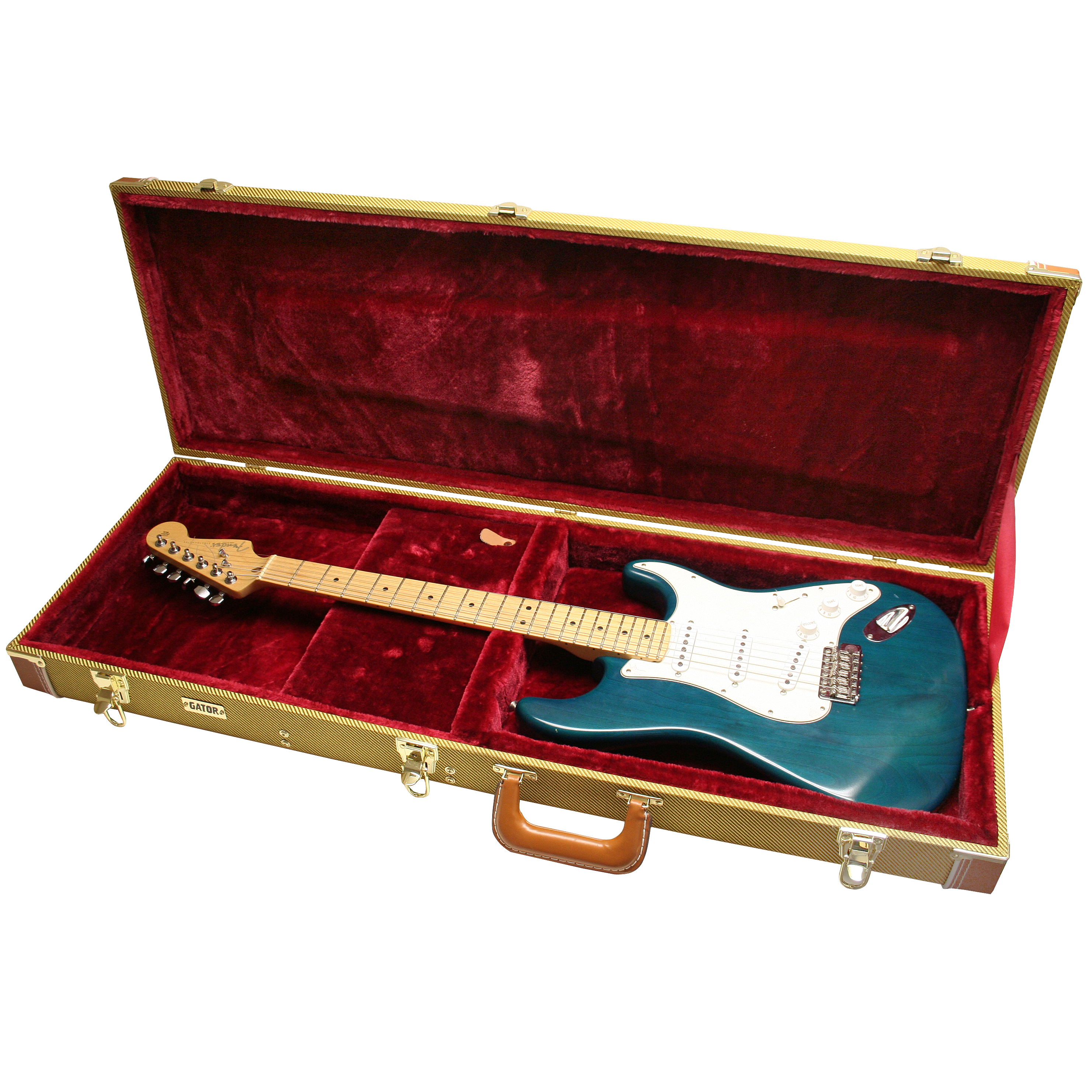 Electric Guitar Deluxe Wood Case, Tweed