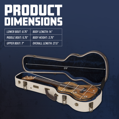 Journeyman Tenor Style Ukulele Deluxe Wood Case