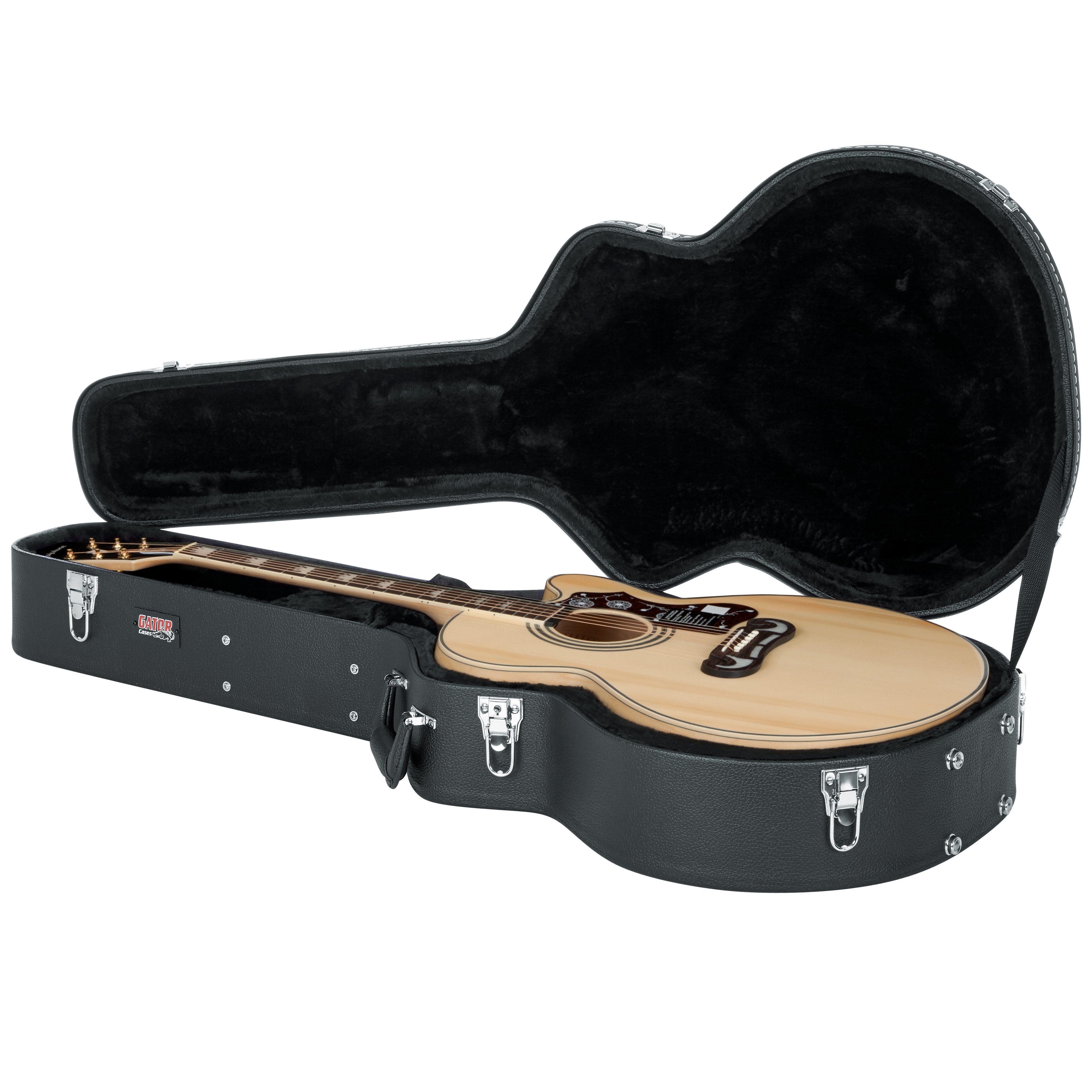 Jumbo Acoustic Guitar Deluxe Wood Case