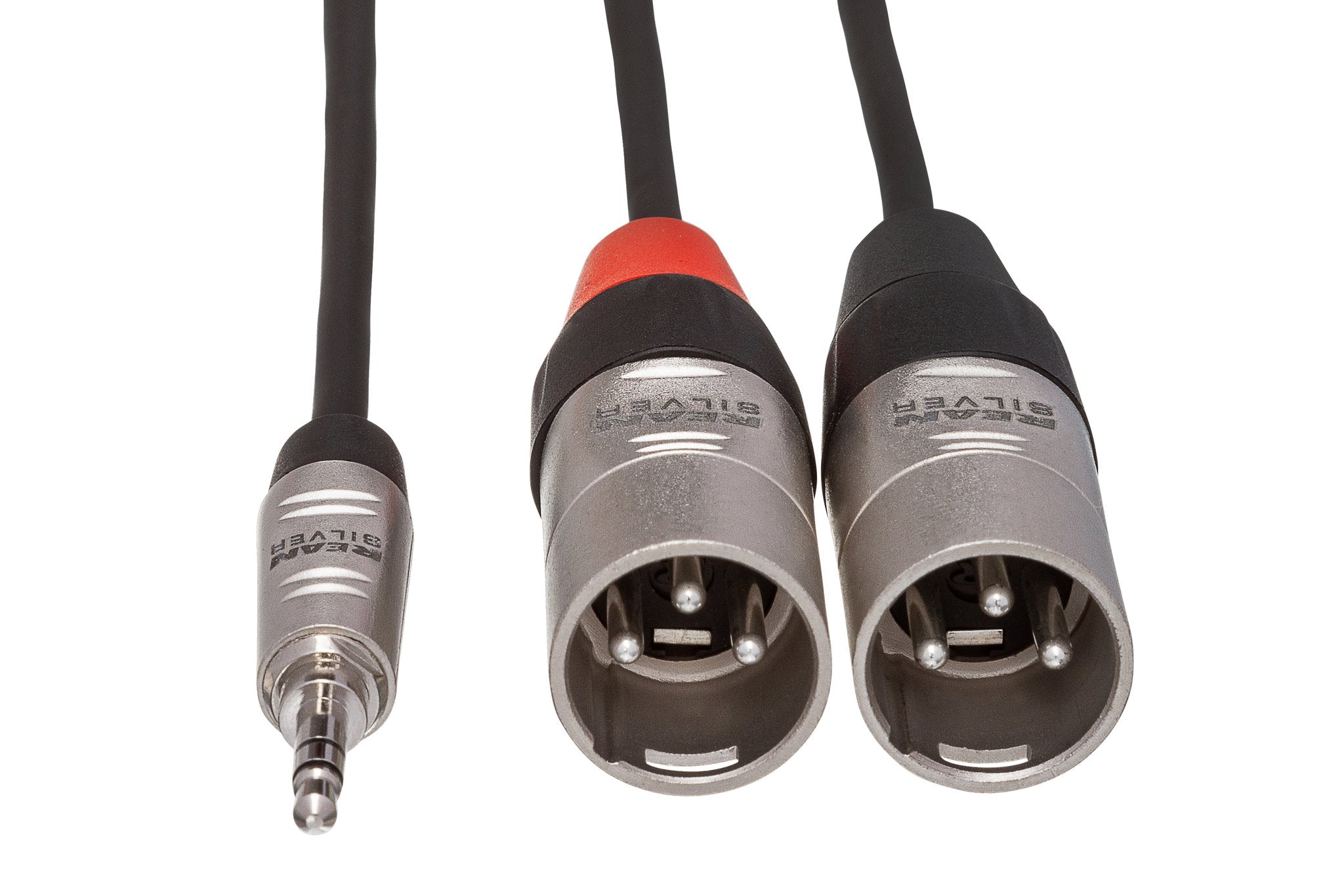 Pro Stereo Breakout, REAN 3.5 mm TRS to Dual XLR3M - Front