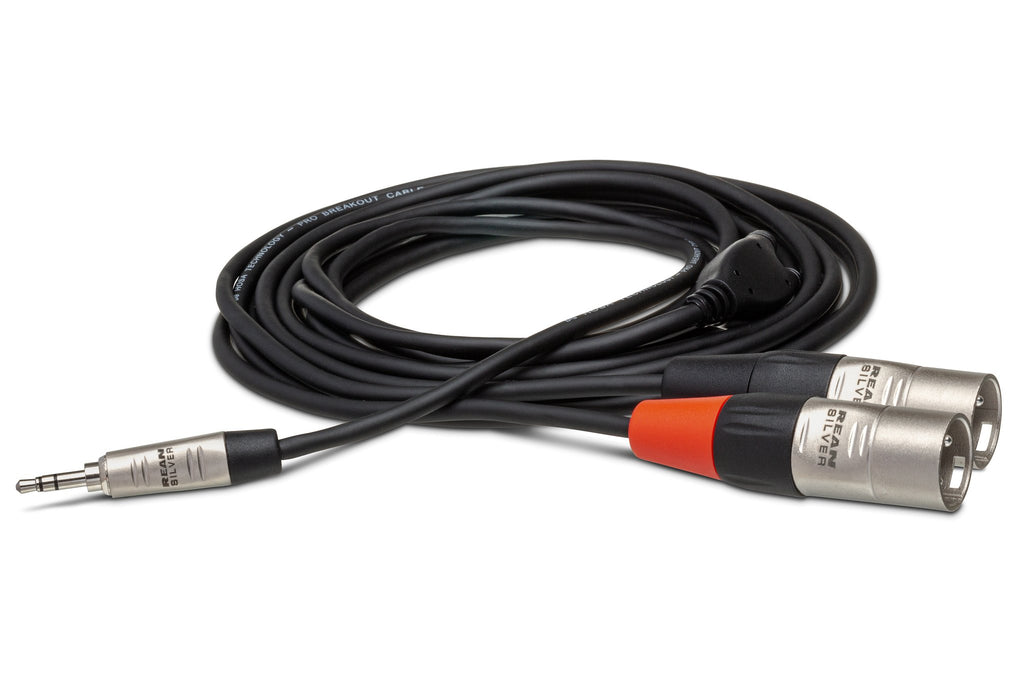 Pro Stereo Breakout, REAN 3.5 mm TRS to Dual XLR3M - Full