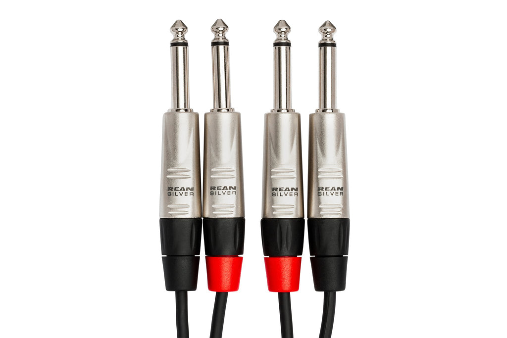 Pro Stereo Interconnect, Dual REAN 1/4 in TS to Same, 10 ft - Connector