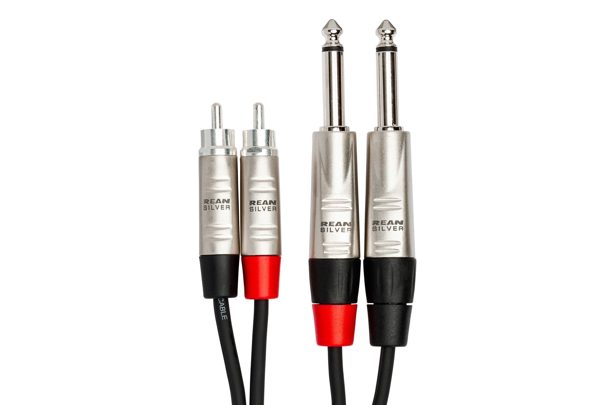 Pro Stereo Interconnect, Dual REAN 1/4 in TS to RCA, 10 ft - Connector