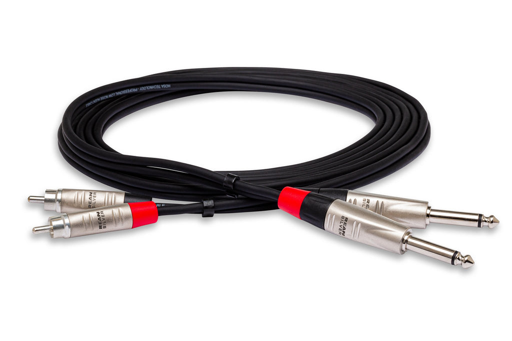 Pro Stereo Interconnect, Dual REAN 1/4 in TS to RCA, 10 ft - Full