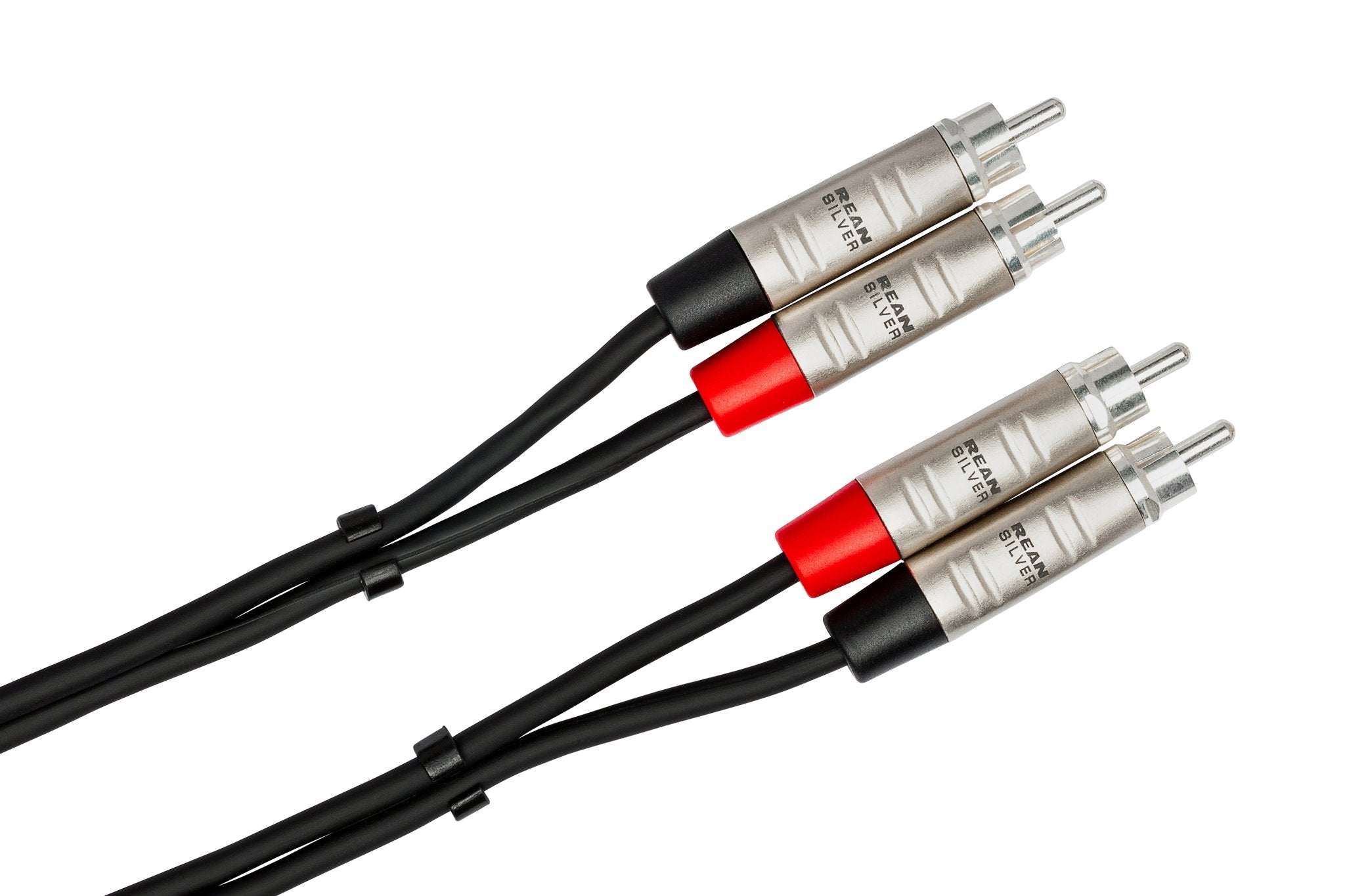 Pro Stereo Interconnect, Dual REAN RCA to Same, 10 ft - Angle