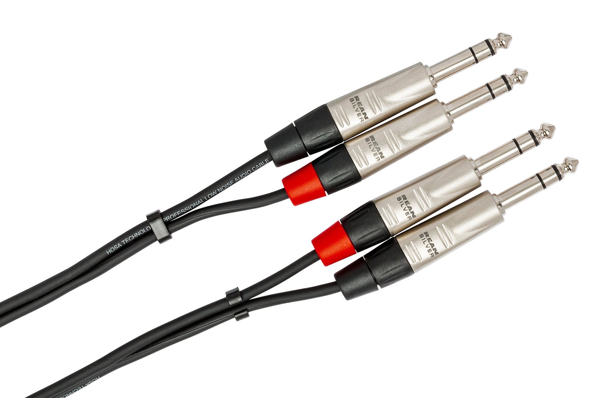 Pro Stereo Interconnect, Dual REAN 1/4 in TRS to Same, 10 ft - Angle