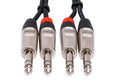 Pro Stereo Interconnect, Dual REAN 1/4 in TRS to Same, 10 ft - Front