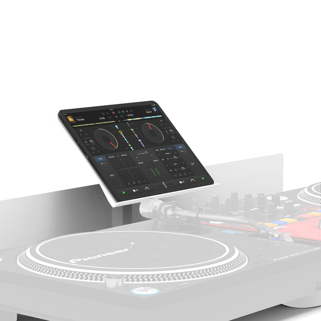 White Universal Tablet Mounting Stand for B3 DJ Table Workstation by Humpter