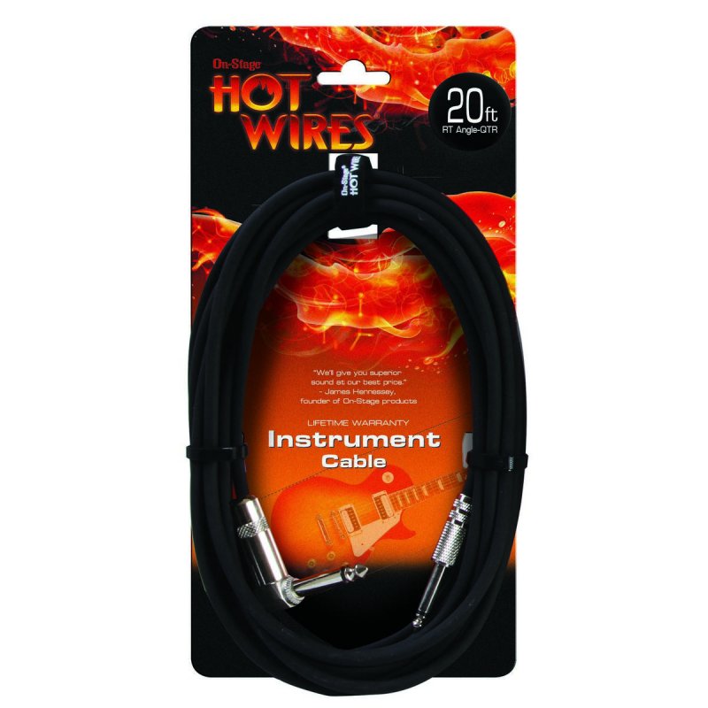 Instrument Cable (QTR Right Angle-QTR, 20')