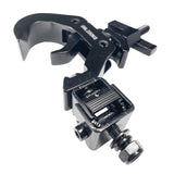 Set of (4) Quick 90º Folding Moving Head Clamp Adapters with T-C12 Truss Clamp 2 in. Diameter Black Finish - Max Load: 330 lbs