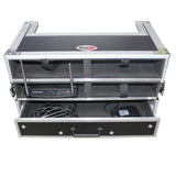 ATA Flight Case with 2U Drawer for Wireless Microphone Receiver External Drive Modular Midi Mounting Storage
