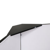 Four Panel Party Black Frame Collapse and Go DJ Facade, Two Side corner Shelves, Carry Bag, 4xBlack and 4xWhite Scrims