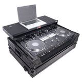 ATA Style Flight Case for Pioneer DDJ-REV7 DJ Controller with Laptop Shelf Wheels and 1U Rackspace Black Finish