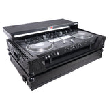 ATA Style Flight Case for Pioneer DDJ-REV7 DJ Controller with Laptop Shelf Wheels and 1U Rackspace Black Finish
