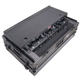 ATA Style Flight Case for Pioneer DDJ-REV7 DJ Controller with Laptop Shelf Wheels and 1U Rackspace Black Finish