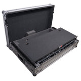 ATA Flight Road Case For Hercules T7 Inpulse Controller with Laptop Shelf 1U Rack Space and Wheels - Black Finish
