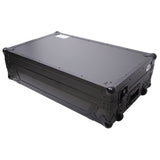 ATA Style Flight Case for Pioneer DDJ-REV7 DJ Controller with Laptop Shelf Wheels and 1U Rackspace Black Finish