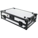ATA Flight Case for Pioneer DDJ-REV7 DJ Controller with Laptop Shelf 1U Rack Space and Wheels - White Black