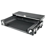 ATA Flight Case for Pioneer DDJ-REV7 DJ Controller with Laptop Shelf 1U Rack Space and Wheels - White Black