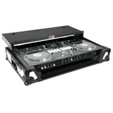 ATA Flight Case for Pioneer DDJ-REV7 DJ Controller with Laptop Shelf 1U Rack Space and Wheels - White Black