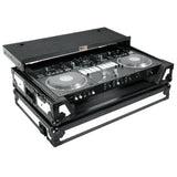 ATA Flight Case for Pioneer DDJ-REV7 DJ Controller with Laptop Shelf 1U Rack Space and Wheels - White Black