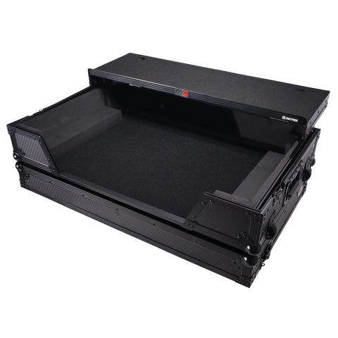 ATA Flight Road Case For Hercules T7 Inpulse Controller with Laptop Shelf 1U Rack Space and Wheels - Black Finish