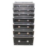 7 Utility Drawer ATA Flight Style Case with Fold out Left Right Side Mounting Removable Table and 4 inch Casters