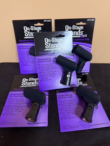 On Stage MY100 Unbreakable Dynamic Rubber Mic Clip 5 pack