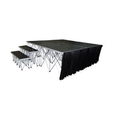 16" 8ft Width Black Portable Stage Skirt Polyester Fire-Retardant Platform Skirting