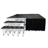 32" 8ft Width Black Portable Stage Skirt Polyester Fire-Retardant Platform Skirting