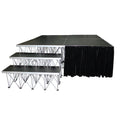16" 8ft Width Black Portable Stage Skirt Polyester Fire-Retardant Platform Skirting