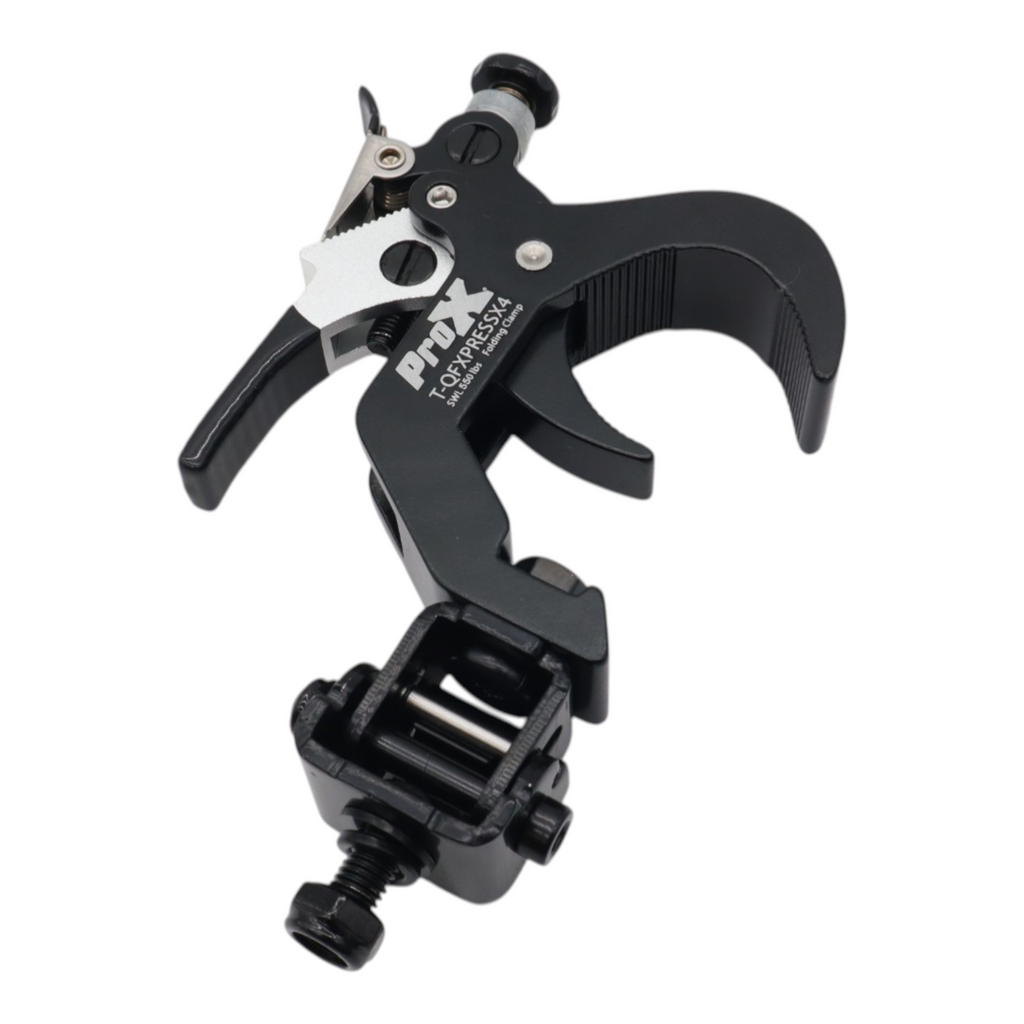 4 Quick 90º Folding XPress Trigger Truss Clamp Clamp Moving Head Adapters with Quick Press Trigger Truss 2 in. Black Finish