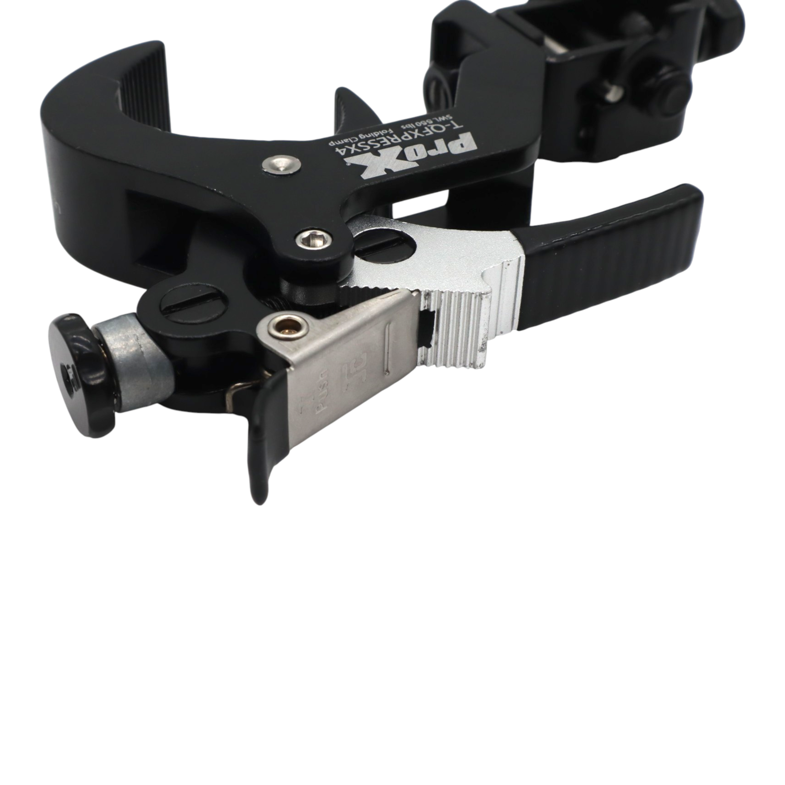 4 Quick 90º Folding XPress Trigger Truss Clamp Clamp Moving Head Adapters with Quick Press Trigger Truss 2 in. Black Finish
