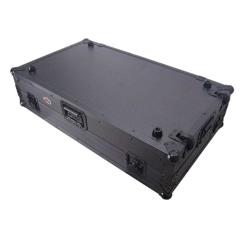 ATA Style Flight Case for Pioneer DDJ-REV7 DJ Controller with Wheels and 1U Rackspace Black Finish