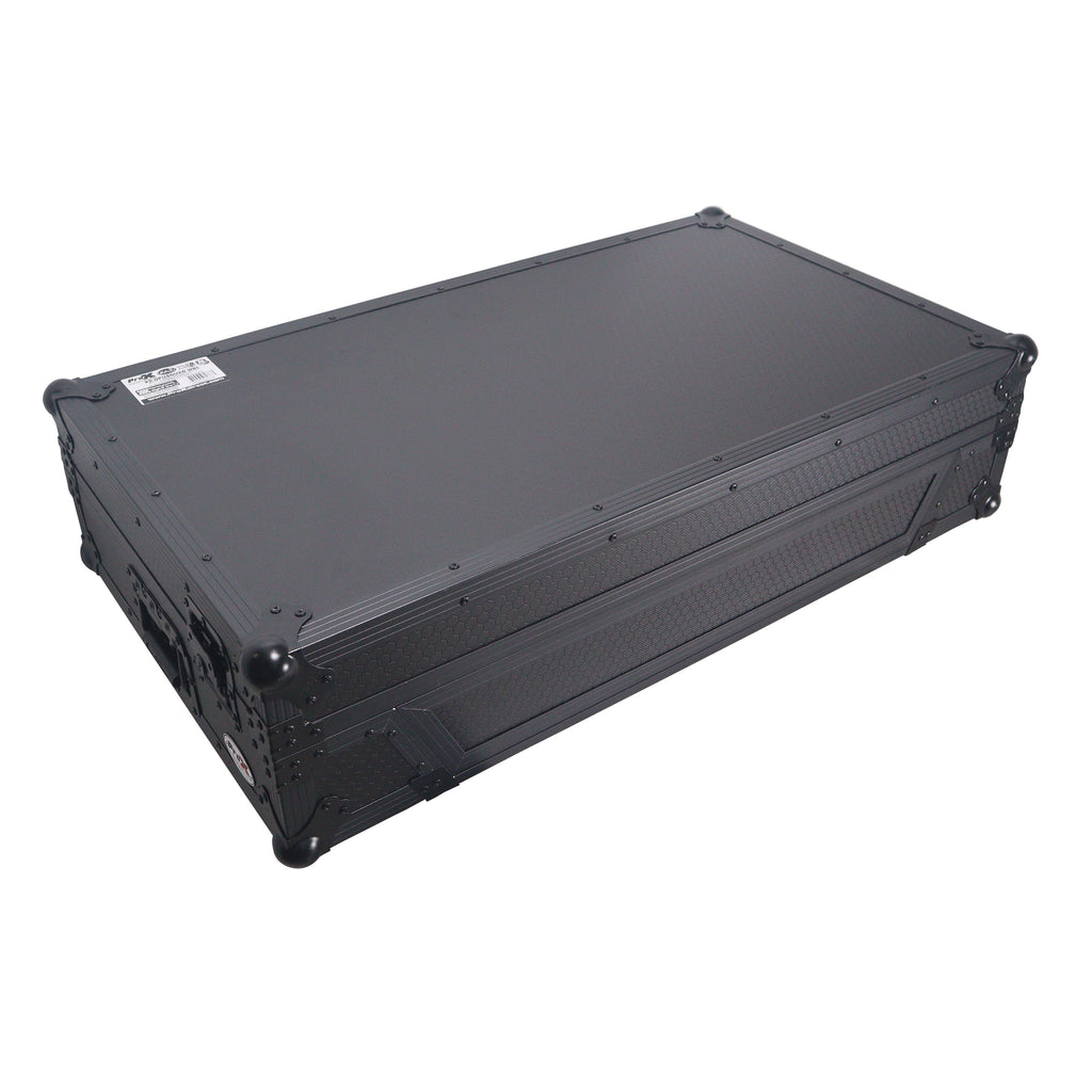 ATA Style Flight Case for Pioneer DDJ-REV7 DJ Controller with Wheels and 1U Rackspace Black Finish