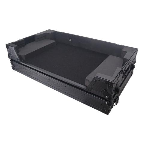 ATA Style Flight Case for Pioneer DDJ-REV7 DJ Controller with Wheels and 1U Rackspace Black Finish