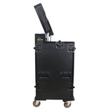Mobile AV Broadcasting Streaming Recording Studio Workstation Case with 4U Top 12U Bottom Black Finish