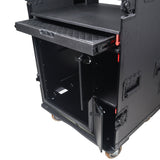 Mobile AV Broadcasting Streaming Recording Studio Workstation Case with 4U Top 12U Bottom Black Finish