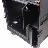 Mobile AV Broadcasting Streaming Recording Studio Workstation Case with 4U Top 12U Bottom Black Finish