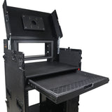 Mobile AV Broadcasting Streaming Recording Studio Workstation Case with 4U Top 12U Bottom Black Finish