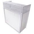 Vista DJ Booth Table Work Station with White Black Scrims and Carrying Bag White Frame