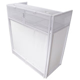 Vista DJ Booth Table Work Station with White Black Scrims and Carrying Bag White Frame