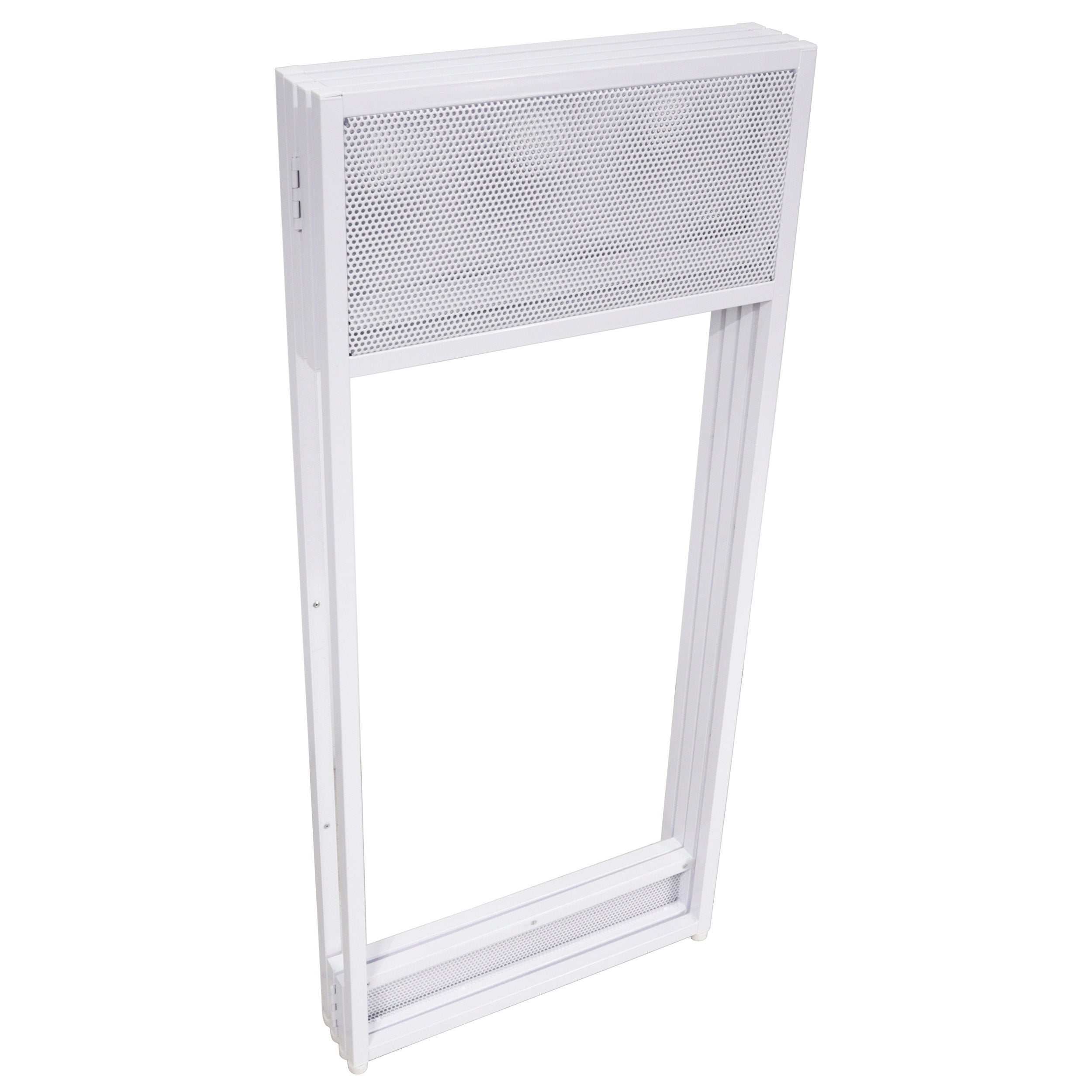Vista DJ Booth Table Work Station with White Black Scrims and Carrying Bag White Frame
