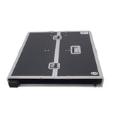 Transformer Flight Case Style Folding DJ Table and Workstation with Smooth Rolling Wheels